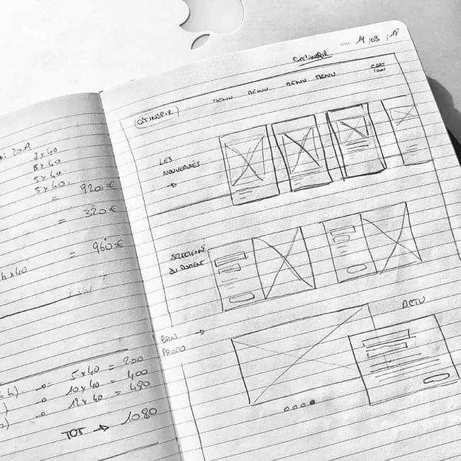 Carnet Wireframe E-commerce